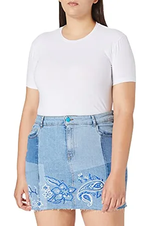 Desigual Womens FAL_BE Blue Skirt, 34
