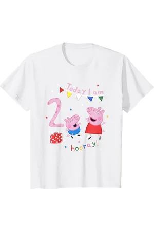 Peppa Pig Kinder Peppa Wutz And George, Today I Am 2nd Birthday T-Shirt