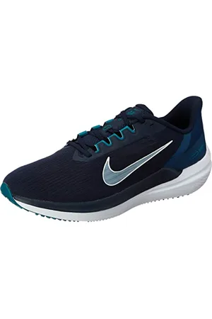 Nike Herren Air Winflo 9 Sneaker, Obsidian/Barely Green-Valerian Blue, 45.5 EU