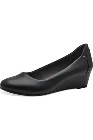 Jana Damen Pumps mit Keilabsatz Vegan, (Black), 37 EU
