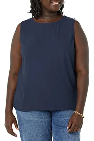 Amazon Damen Ärmelloses Tanktop für Lagen-Look mit Rundhalsausschnitt und normaler Passform, , M