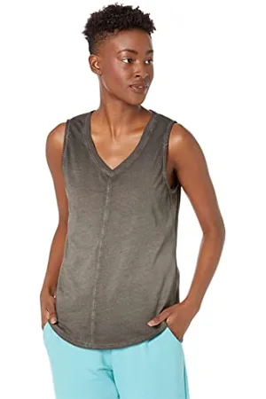 Skechers Damen Diamond Wash Hatha V-Neck Tank Top, Black