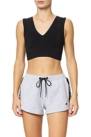4F Damen X Shorts, grau/schwarz, L
