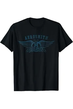 Aerosmith Herren T-Shirt S Klassische Passform Halbarme Rundhals-Ausschnitt Oktober 1970 Band-T-Shirt