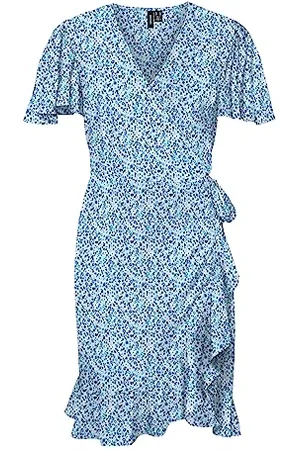 VERO MODA Damen Vmemma Henna Short Wrap Dress WVN Ga Kleid, , M EU