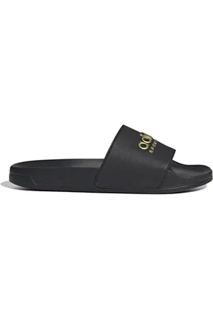 adidas Unisex Adilette Shower Slides RUTSCHEN, CoreBlack/CoreBlack/MATTEGOLD, 53 1/3 EU