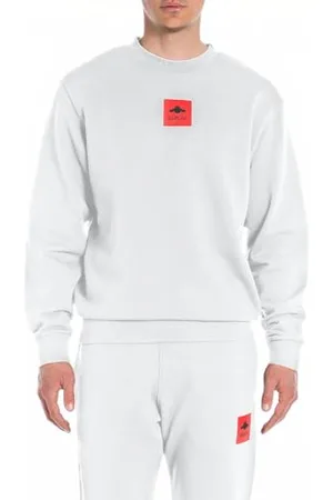 Replay Herren Sweatshirt aus Baumwolle, (Weiß), M