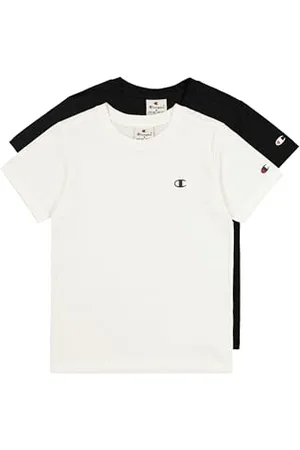 Champion Jungen Legacy Basics B-S-S 2-Pack Crewneck T-Shirt, weiß/schwarz, 5-6 Jahre (2er Pack)