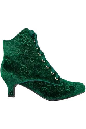 Joe Browns Damen Paisley Embossed Velvet Ankle Boots with Ribbon Laces Stiefelette, , 38 EU Weit