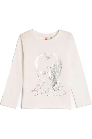 Koton Babygirl Atatürk Printed T-Shirt Gleamy Long Sleeve Crew Neck Cotton