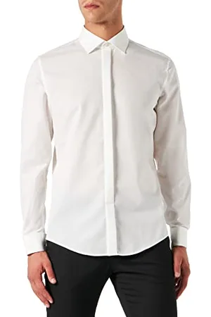 Seidensticker Herren Slim Bügelfrei Kent Langarm Umschlagmanschette Shirt, , 43 EU