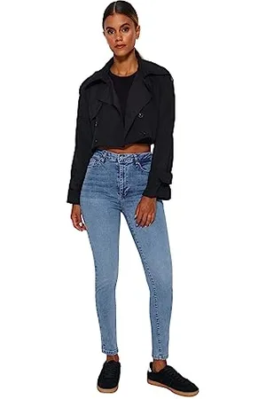 Trendyol Shaping Effect High Waist Skinny Jeans TWOAW24JE00070, , 38