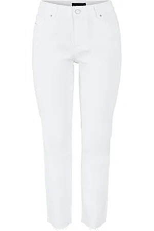 Pieces® Damen Pcluna Straight Mw Ank Bwh Noos Cp Bc, , 26W / 30L