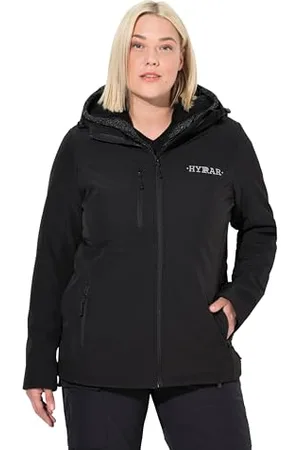 Ulla Popken Damen große Größen Übergrößen Plus Size HYPRAR Softshelljacke, wasserabweisend, Stretch, Reflektor