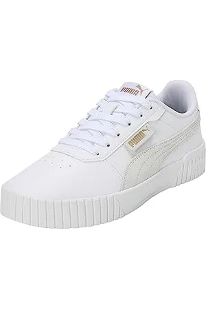 PUMA Damen Carina 2.0 Logobsession Sneaker, White Gold, 38 EU
