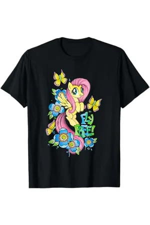 My Little Pony Fluttershy Fly Free T-Shirt - , S, Kurzarm, Klassische Passform, Unisex-Jugendliche