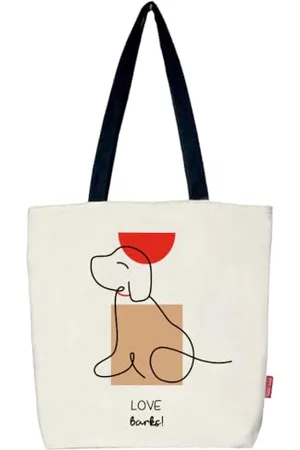Hello-Bags . Einkaufstasche mit Reißverschluss, Futter und Innentasche. Außen: 100% Baumwolle. Inklusive Kraft-Umschlag. Modell Lovebarks, ekrü, L, Zeitgenössisch