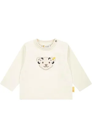 Steiff T-Shirt Langarm EU Größe 80 , Mädchen Langarm-Shirt, Longsleeve für Babys, Sweatshirt langärmelig, Baby-Oberteil, ideales Basic Shirt, bequem und weich, waschmaschinenfest