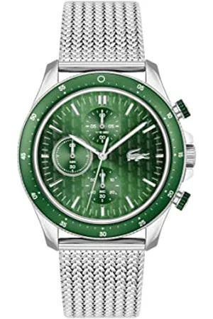 Lacoste Chronograph Quarz Uhr für Herren Kollektion NEO Heritage mit Silbernes Edelstahlarmband - 2011255
