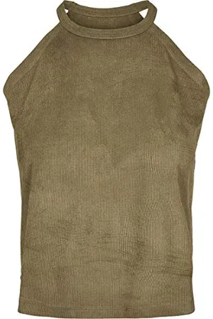 Urban classics Damen Ladies Peached Rib Neckholder Sport Tank Top, , X-Large (Herstellergröße: XL)