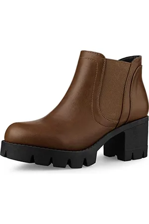 Allegra K Damen Chelsea Stiefeletten mit Stollensohle, klobiger Absatz, , 39 EU