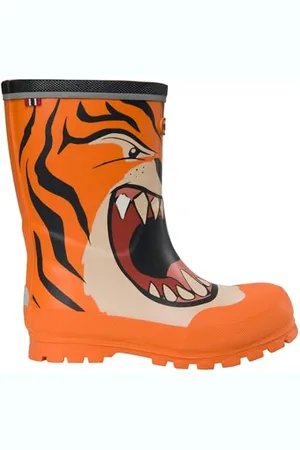 Viking Jolly Print Rain Boot, Orange/Multi, 24 EU Weit