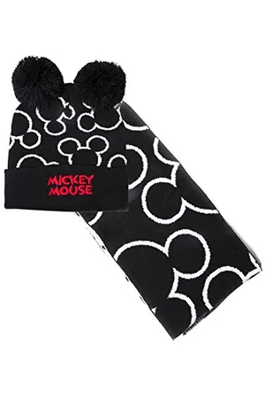Disney Unisex Mickey Mouse Bobble Beanie & Scarf Gift M tze Schal Handschuh Set, , Einheitsgröße EU