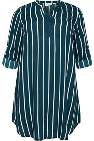 Kaffe Kleid KCmilana Kleid Große Größen Damen 3/4 Arm Shirt V-Ausschnitt 42