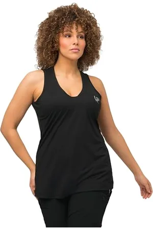 Ulla Popken Damen Funktions, schnelltrocknend, V-Ausschnitt, ärmellos Top, , 58-60