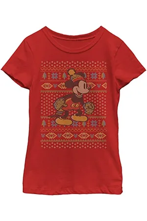 Disney Mickey Classic - Vtg Mickey Sweater Kids Crew neck Red 104