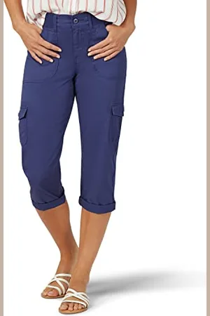 Lee Damen Relaxed Fit Austyn Knit Waist Cargo Capri Pant Hose, , 36