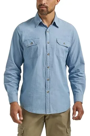 Wrangler Herren Langarm-Shirt. لال او ل ر ل ا ول langärmeliges Klassisches Gewebtes Hemd mit Button-Down-Kragen, , XXL