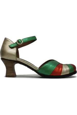 Fly London Damen BESH087FLY Pumps, Gold/RED/Green, 38 EU