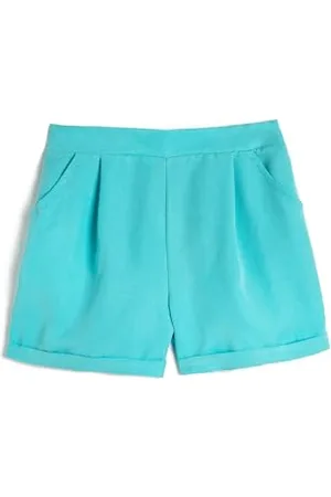 Koton Girls Shorts Elastic Waistband Modal Fabric Pocket and Pleated Detail