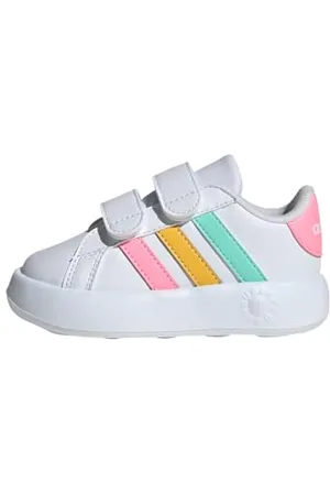 adidas Jungen Unisex Kinder Grand Court 2.0 Shoes Kids Tennisschuhe, Cloud White/Pulse Mint/Beam Pink, 24 EU