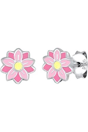 Elli Ohrringe Kinder Blume Pastel Emaille in 925 Sterling