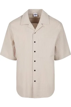 Urban classics Herren Hemd Relaxed Seersucker Short Sleeve Shirt, lässiges Kurzarm Hemd für Männer, , L