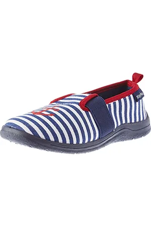 Playshoes Unisex-Kinder Niedrige Hausschuhe, Blau (Marine/Weiß 171), 18/19 EU (2 Child UK)
