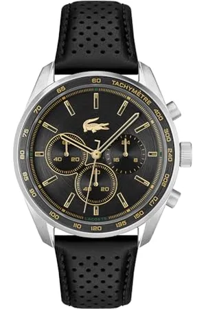 Lacoste Chronograph Quarz Uhr für Herren Kollektion Boston mit Schwarzes Lederarmband - 2011379