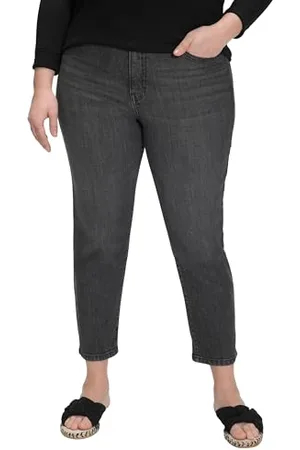 Ulla Popken Damen Mom-Jeans, 5-Pocket-Schnitt, Komfortbund Jeans Denim, , 50 Große Größen EU