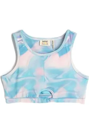 Koton Girls Sports Bra Top Sleeveless Cut Out Detail Tie-Dye Patterned