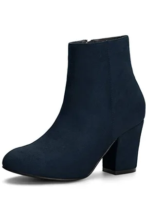 Allegra K Weihnachtliche Stiefeletten mit seitlichem Reißverschluss und klobigem Absatz für Damen 40