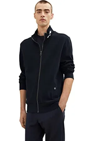 TOM TAILOR Herren 1034410 Sweatjacke mit Stehkragen, , L