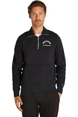Tommy Hilfiger Herren Sweatshirt mit Reißverschluss Collar Zip ohne Kapuze, , M