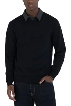 Replay Herren Pullover aus Baumwolle, Schwarz (Black 098), XXL