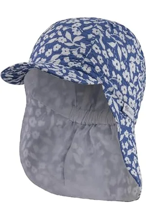 Sterntaler Schirmmütze mit Nackenschutz Blume für Mädchen - Baby Mütze mit UV -Schutz 30 - Sonnenkappe aus Baumwolle - , 47