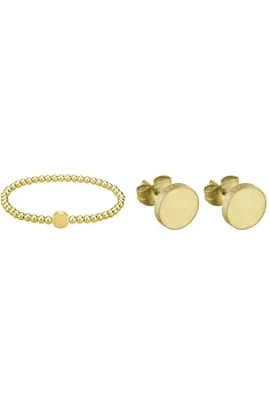 liebeskind Beads 6mm mit Logotag in Edelstahl & Damen-Ohrstecker Edelstahl mattiert - LJ-0050-E-07