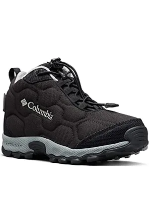 Columbia Firecamp Mid 2 WP wasserdichte Wanderstiefel für Kinder, Schwarz (Black x Monument C), 25 EU