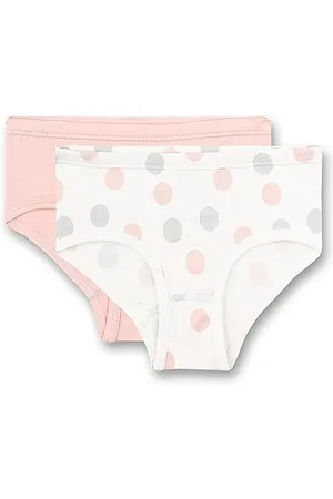 Sanetta Mädchen-Hüftslip (Doppelpack) Dots-Allover und Rosa | Hochwertige und nachhaltige Unterhose für Mädchen aus Baumwolle. Inhalt: 2er Set Unterwäsche für Mädchen 116