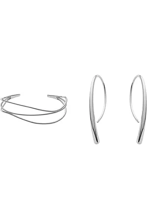 Skagen Damen-Manschetten Armbänder Edelstahl SKJ1124040 Damen-Hängeohrringe SKJ1057040